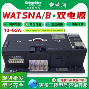 施耐德双电源自动转换开关WATSN A B 3P 4P CB PC级 16-1600A