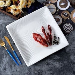 欧式大餐盘 方盘 加厚重装陶瓷盘 海鲜大盘 欧式11.5寸陶瓷餐盘