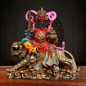 16寸武财神赵公明摆件家用供奉招财佛像12寸骑虎赵元帅赵玄朗神像