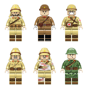 乐高军事积木人仔二战日军士兵小鬼子军官医疗兵人偶模型拼装玩具
