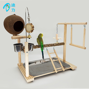 虎皮牡丹专用花椒木游乐场鹦鹉站架椰壳鸟窝鸟架子秋千啃咬玩具