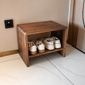 实木换鞋凳家用门口穿鞋凳窄入户玄关小木凳简易凳子黑胡桃木定制