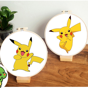 皮卡丘十字绣2021新款线绣小件初学简单绣挂件学生儿童手工刺绣