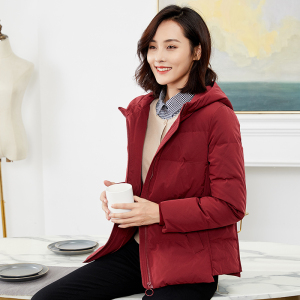 诗燕时装2020冬季新款连帽中年妈妈时尚白鸭绒羽绒服外套女a4500