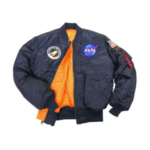 美式NASA原创潮牌春秋大码棒球服外套 徽章MA1飞行员宇航员夹克男