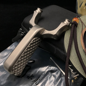 甬水虎楠弓全钛合金弹弓可移动弓头高背铝柄飞虎圆头扁皮筋竞技弓