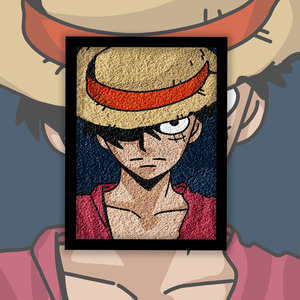 典藏版海贼王路飞索隆乔巴女帝卡通纸浆画材料包送男女友手工礼物