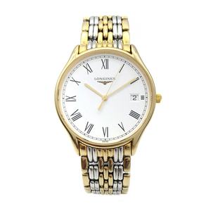 浪琴longines琴韵瑞士原装超薄镀金石英男表腕表l4.759.2.11.