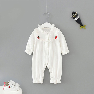 四月龄宝宝衣服女童春秋装连体衣宝宝婴儿衣服纯棉新生儿宝宝