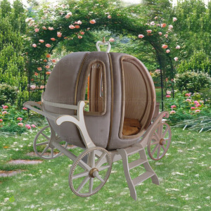 定制儿童床女孩公主床创意软包圆形床少女梦幻马车床粉色欧美式床