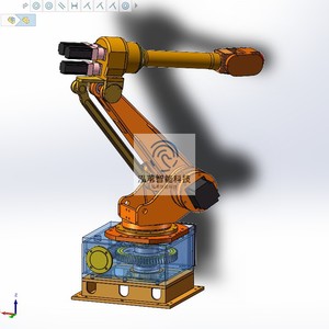 六轴工业机器人关节机械手整机6自由度手臂设计2D3D图纸SW可编辑