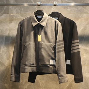 22ss高端春秋新款翻领拉链四杠tb夹克男女休闲tb外套潮