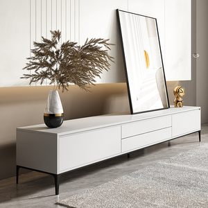 木纹生活轻奢电视柜客厅现代客厅2021年新款简约白色高脚电视机柜