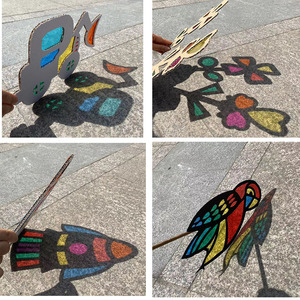 儿童手工彩色玻璃纸幼儿园61教具光影蝴蝶兔子游戏玻璃纸