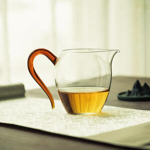 偶得天成 轻奢耐热透明水晶玻璃大号把手公道杯公杯分茶器大茶海