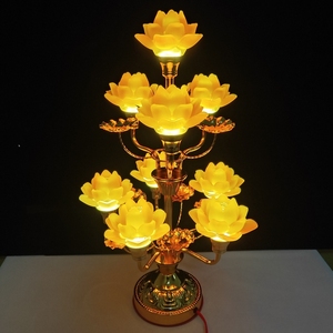 琉璃莲花灯七品led七彩变色佛灯佛供灯供佛灯长明灯九品荷花灯电