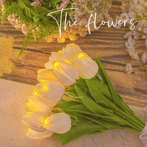 ins风郁金香仿真花假花拍照网红爆款花束花艺客厅餐桌装饰摆件