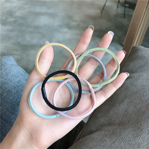 韩版马卡龙色百搭基础发绳送男友小皮套简约学生橡皮筋高弹力发饰