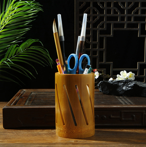 复古中式中国风毛笔笔筒天然竹笔筒创意办公室书房摆件桌面收纳盒