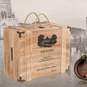 红酒木箱六支装葡萄酒礼盒木盒包装盒高档木制箱子6支红酒箱定制