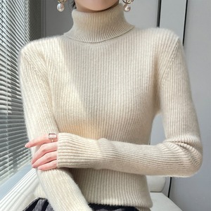 白色高领毛衣女秋冬季新款加厚修身羊毛针织衫紧身显瘦内搭打底衫