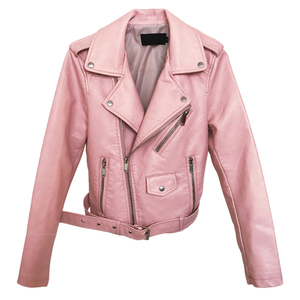 2024新款春秋装韩版修身水洗皮夹克外套机车pu短款女士彩色小皮衣