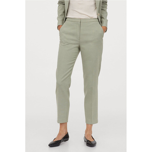 h&m专柜正品 hm女装2020夏新品百搭透气高腰九分烟管裤休闲裤女裤