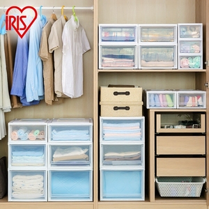 日本爱丽思IRIS收纳箱塑料透明抽屉式内衣整理衣柜优质大号储物盒