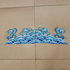 刺绣云卷图文布贴 民族古装汉服戏曲舞台服装辅料