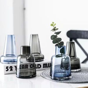 欧式灯塔型玻璃花瓶水培家用创意透明花瓶客厅水养桌面摆件插花瓶