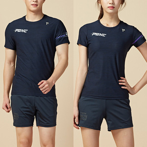 PGNC韩国代购佩吉酷 羽毛球服 男女速干短袖上衣 圆领运动T恤