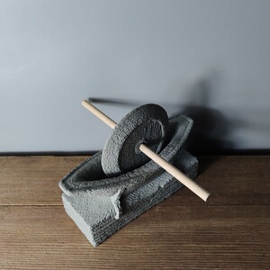 惠安石雕天然青石磨药器石碾子药碾子研磨器碾槽茶具茶玩家用老式