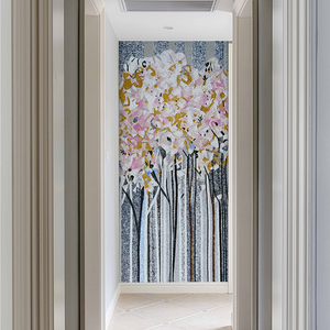 艺术马赛克背景墙简约现代轻奢客厅玄关过道壁画拼图拼花装饰画
