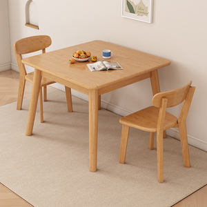实木餐桌小方桌简约家用饭桌洽谈桌北欧小户型木桌子正方形八仙桌