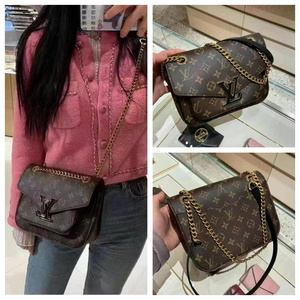 代购lv路易威登女包新款老花passy邮差包单肩链条斜挎包m45592