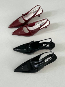 Aray韩国代购neu东大门新款设计师尖头镂空玛丽珍中跟单鞋女