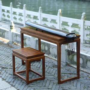 七韵古琴桌凳新款花梨木胡桃木色古琴桌榫卯结构新中式古琴琴桌
