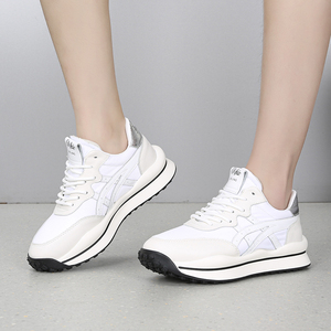 麦露迪2021春季新款老爹鞋韩版百搭真皮厚底运动休闲单鞋