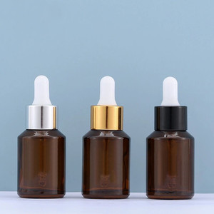 现货玻璃瓶子原液/精华液瓶 30ml斜肩茶色白胶头滴管瓶化妆品包装
