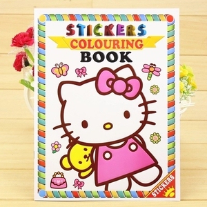 卡通女孩儿童填色本涂色本画画本小孩涂鸦本