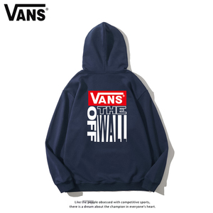 vans万斯春季新品卫衣男女连帽宽松情侣上衣潮流印花街头百搭外套