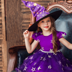 女童公主裙巫师角色扮演舞会女巫cos小红帽万圣节儿童服装演出服