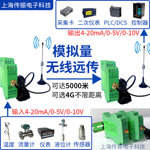 模拟量4-20mA转无线传输模块采集还原点对点收发送电流电压信号器