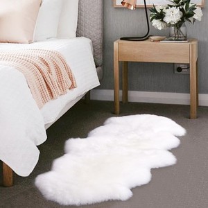 轻奢卧室床边羊毛异形地毯真皮真毛榻榻米床前床尾地垫椭圆毛垫子