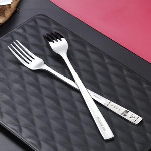 304不锈钢叉子家用餐叉单个吃面成人长柄饭叉加厚牛排叉大西餐叉