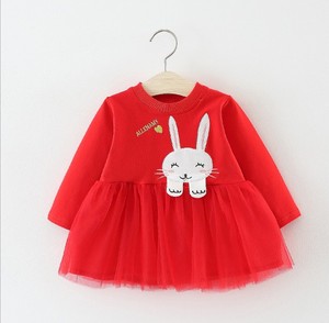 婴儿童装女宝宝长袖连衣裙0一1-2-3岁红色秋冬装韩版公主裙子春季