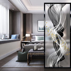 轻奢简易艺术玻璃屏风玄关隔断墙简约现代装饰客厅遮挡家用小户型