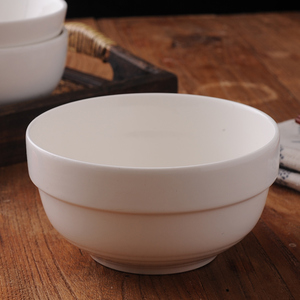 白色陶瓷碗加厚隔热饭碗小碗吃饭居家餐具10只装45英寸6个装10个