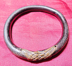 老如意纹缠丝老粗海底藤成人手镯清代古董海柳藤手饰品