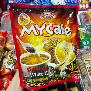澳门代购 进口马来西亚槟城榴莲白咖啡 特浓四合一咖啡粉速溶15袋